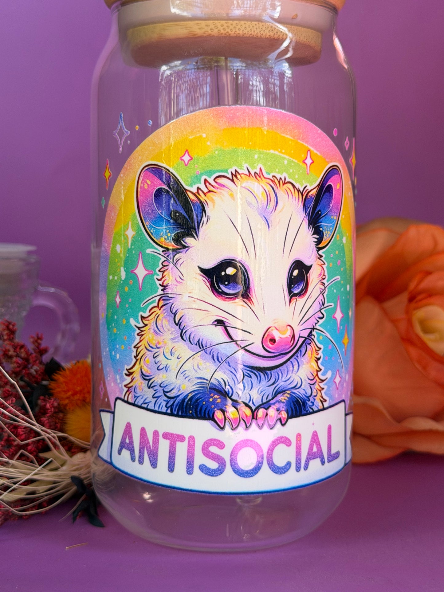 ANTISOCIAL - Glass Latte Drink Cup