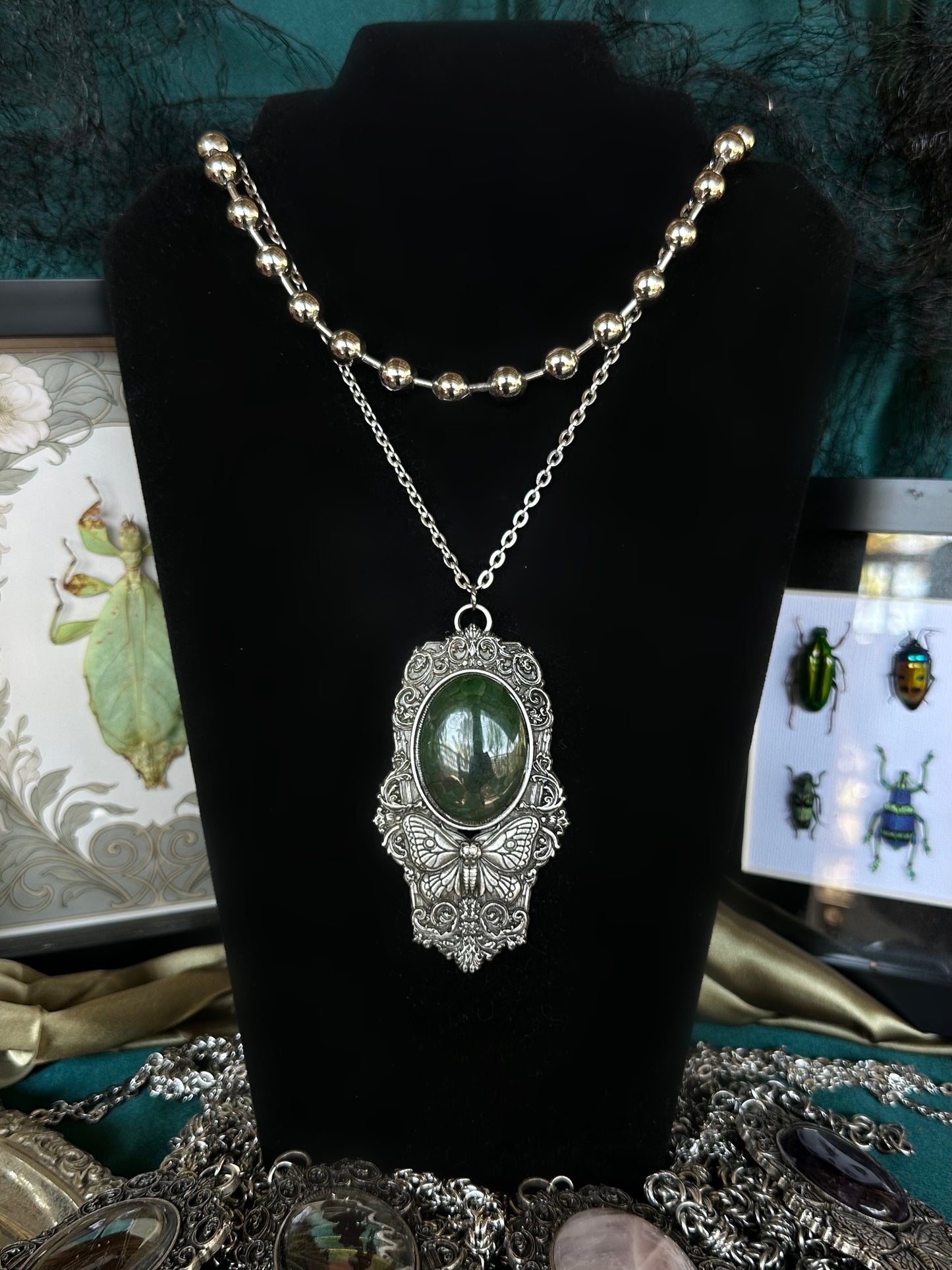 MOTH IN A COFFIN - Mother of Hades Dragon’s Vein Necklace