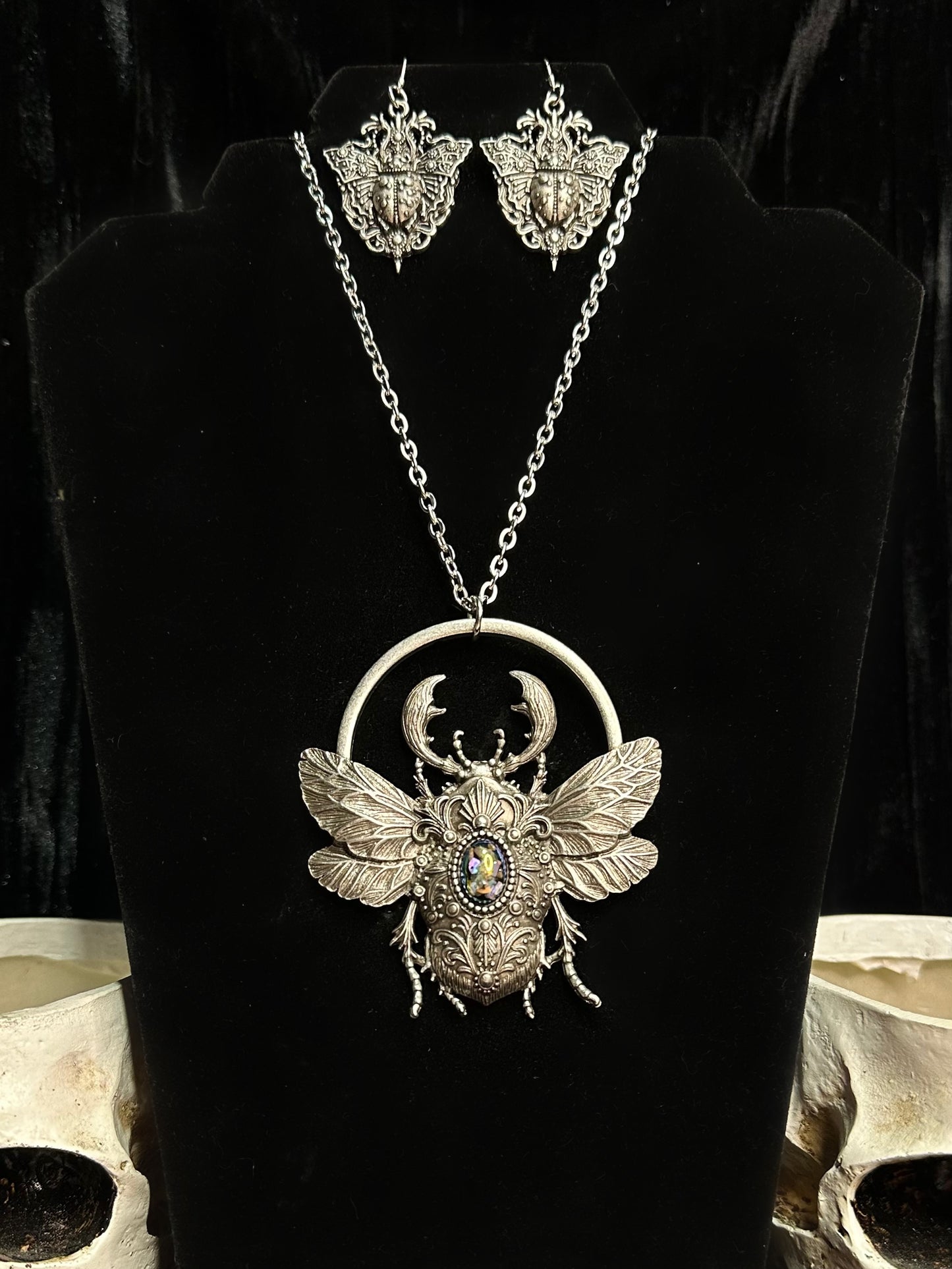 TWIN SCARAB - Mother of Hades Beetle Earrings