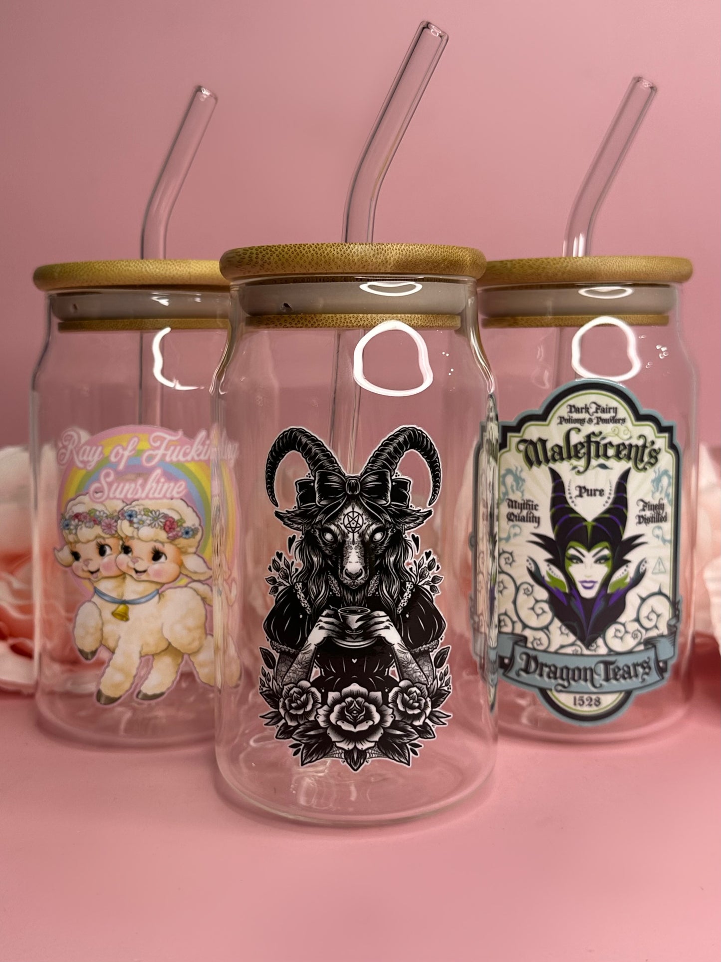 BAPHOMETTE - Glass Latte Drink Cup