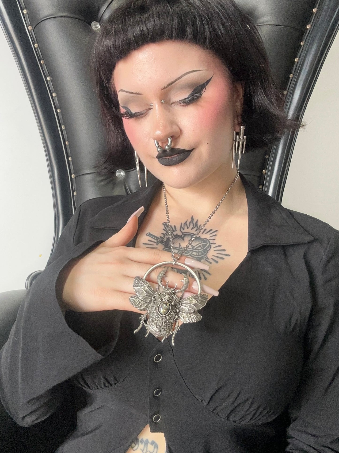 SCARAB RISING - Mother of Hades Beetle Necklace