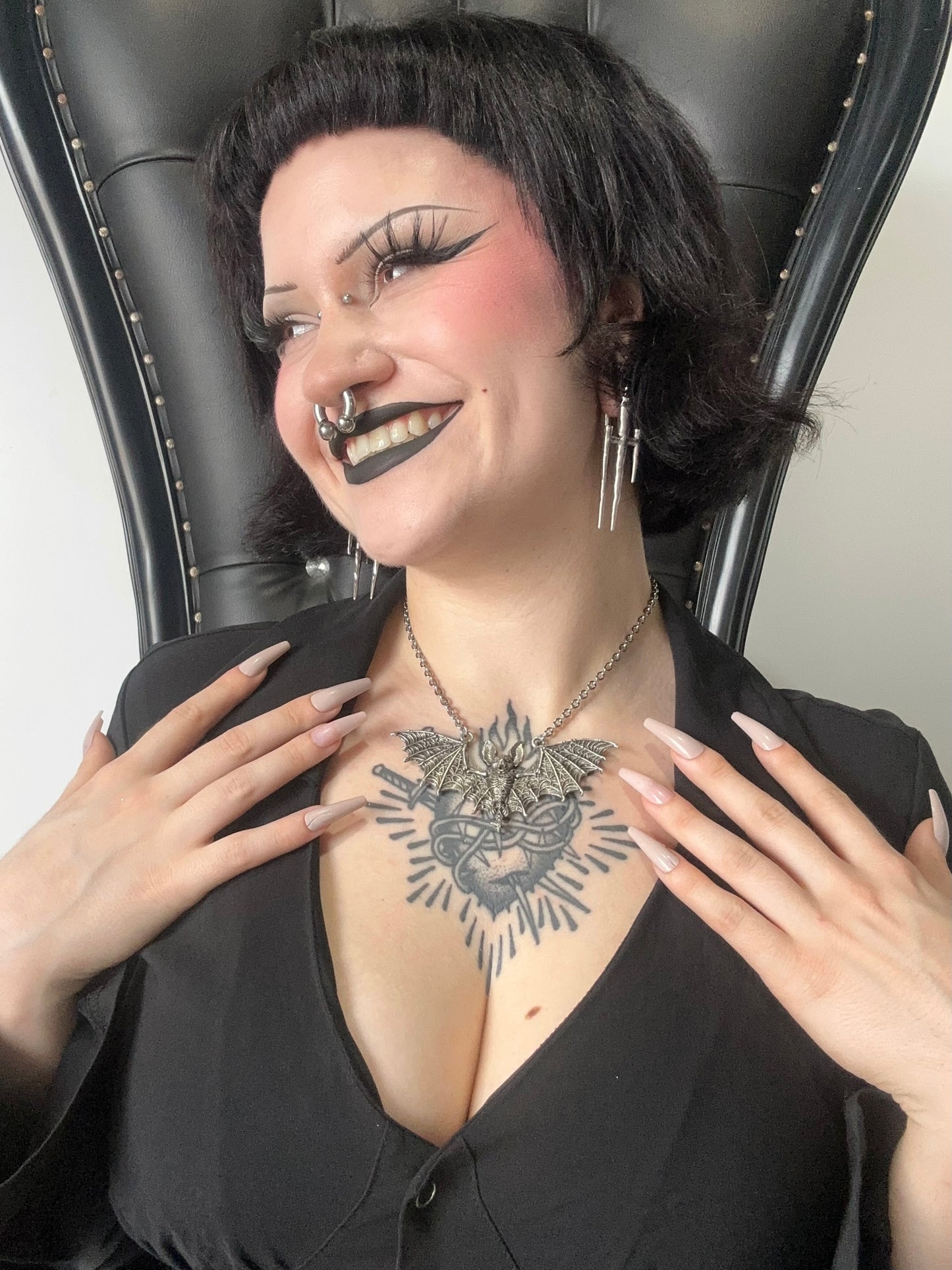 SKY PUPPY - Mother of Hades Bat Necklace