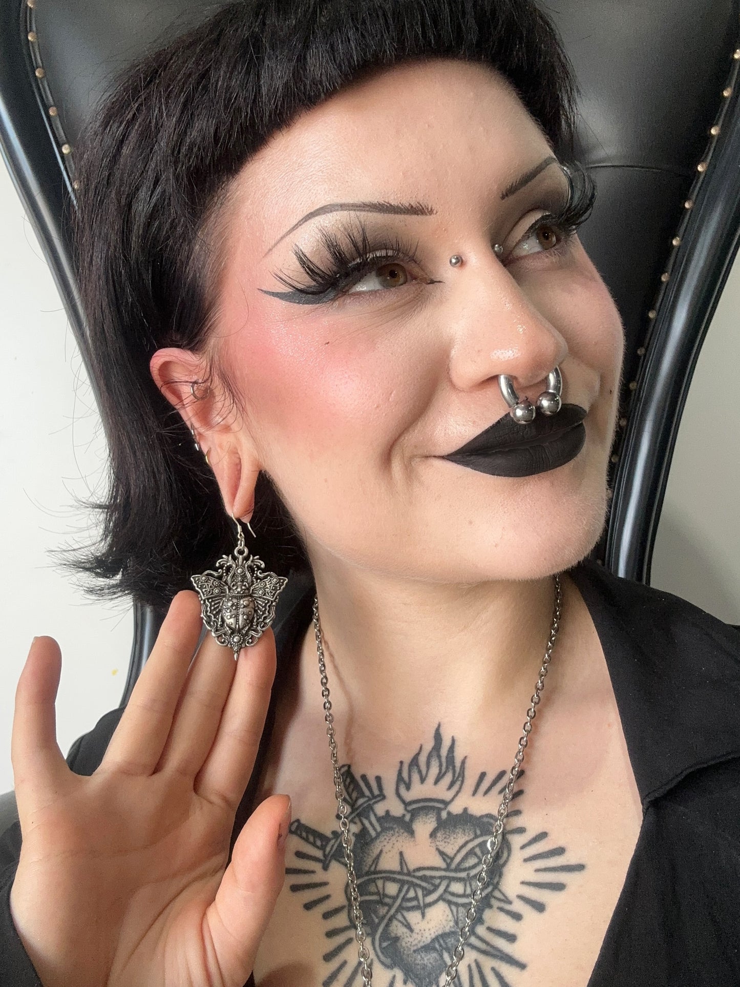 TWIN SCARAB - Mother of Hades Beetle Earrings