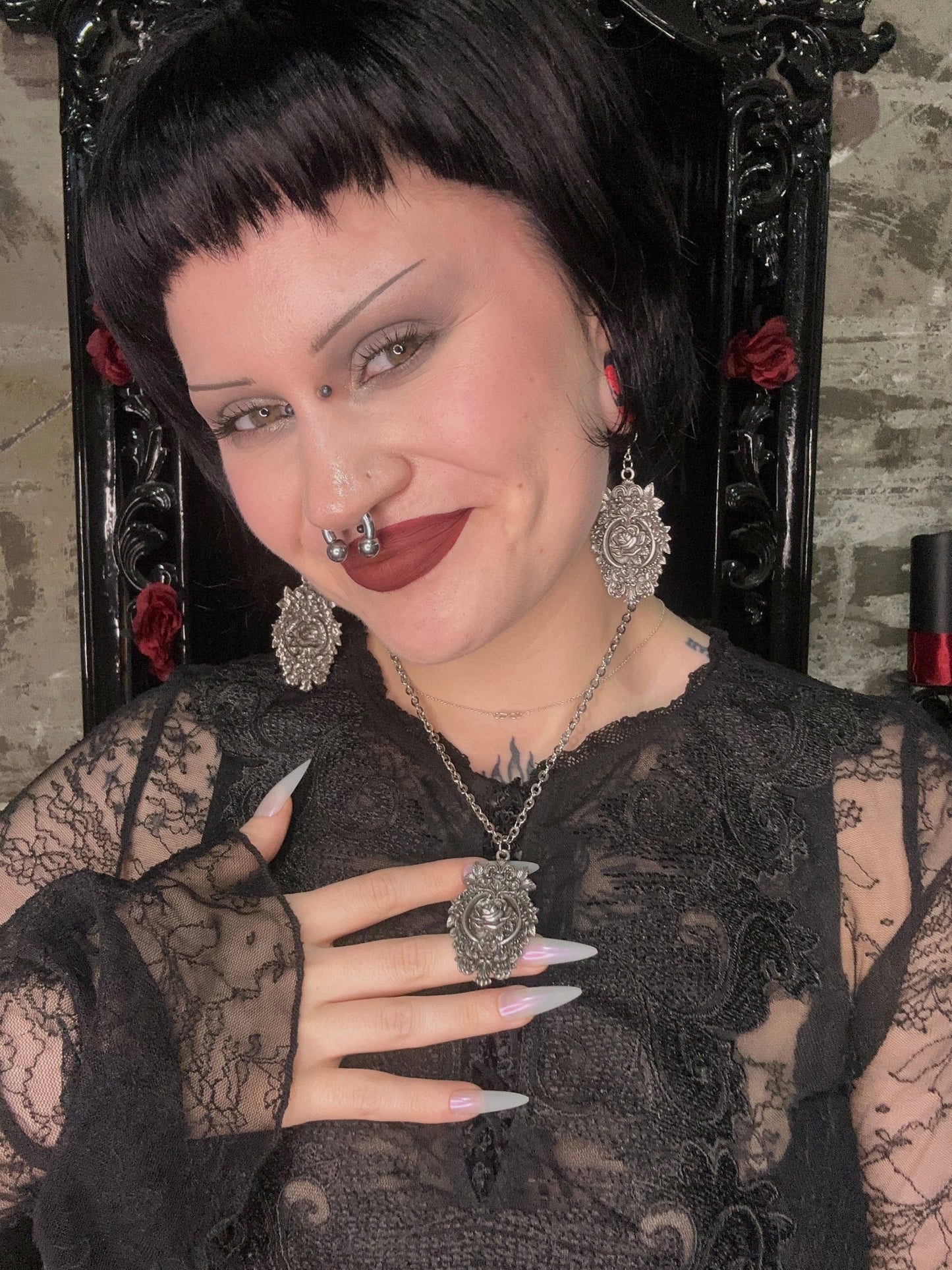 ETERNAL ROSE - Mother of Hades NIGHT GARDEN Necklace