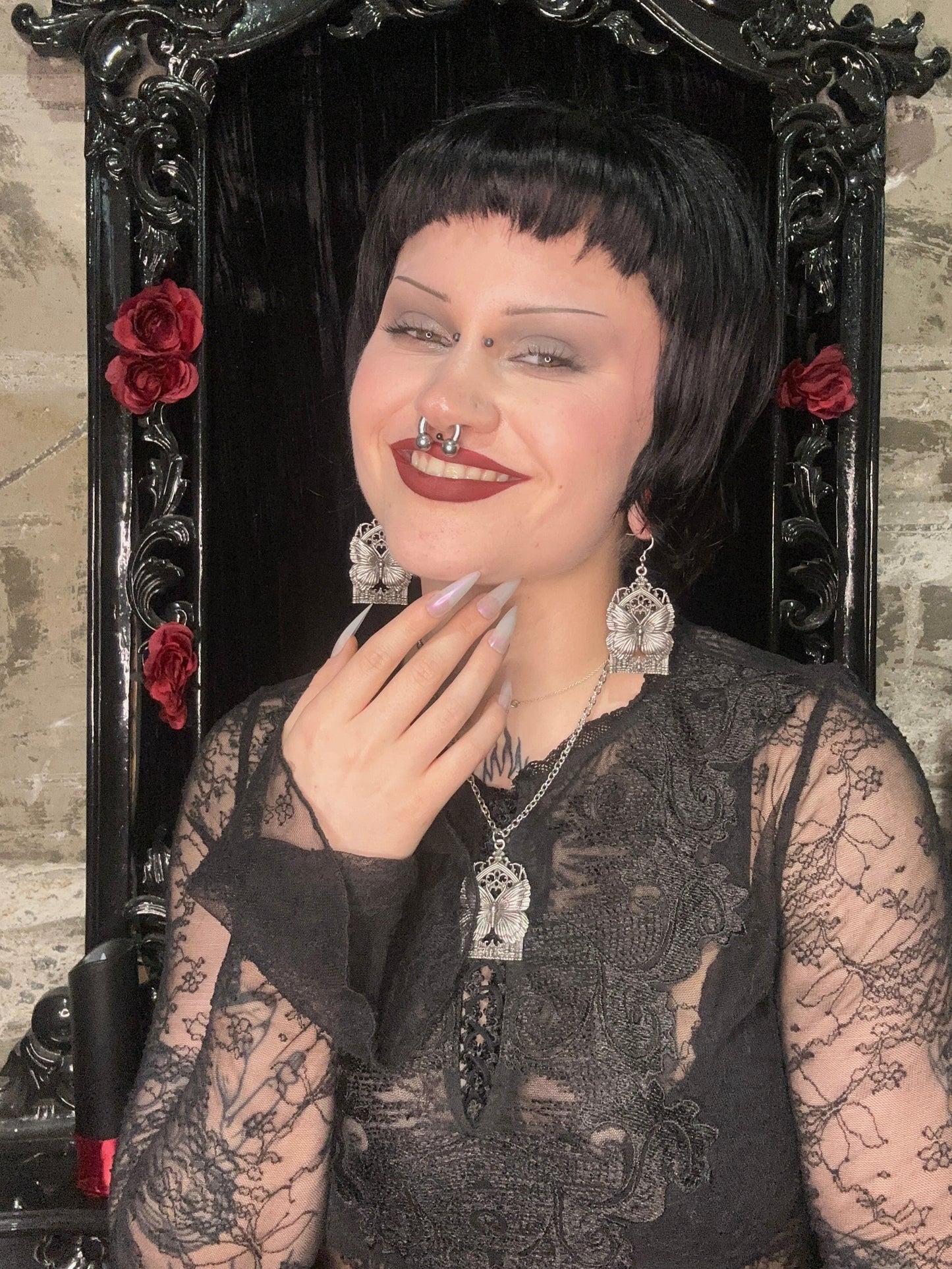 A NEW DAY BLOOMS - Mother of Hades NIGHT GARDEN Earrings