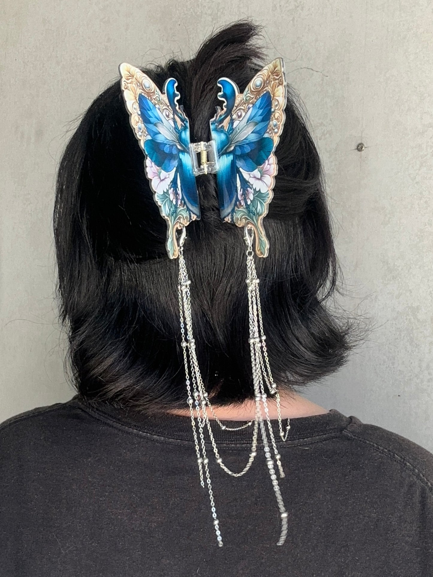 BEETLE BOY - Insect hair clasp with chain