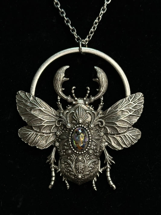 SCARAB RISING - Mother of Hades Beetle Necklace
