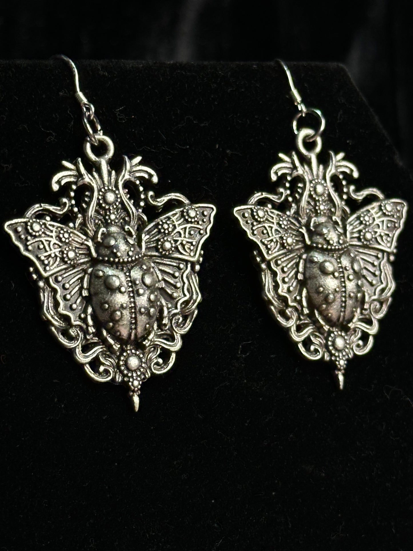 TWIN SCARAB - Mother of Hades Beetle Earrings