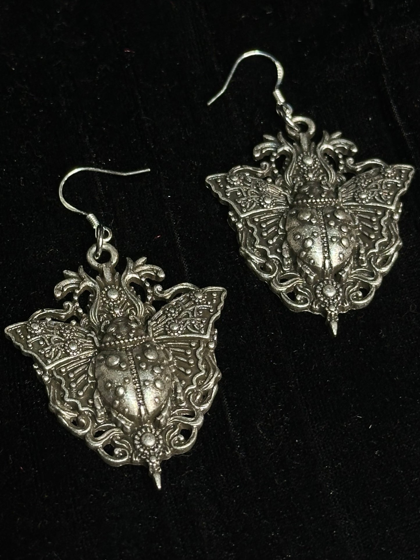 TWIN SCARAB - Mother of Hades Beetle Earrings