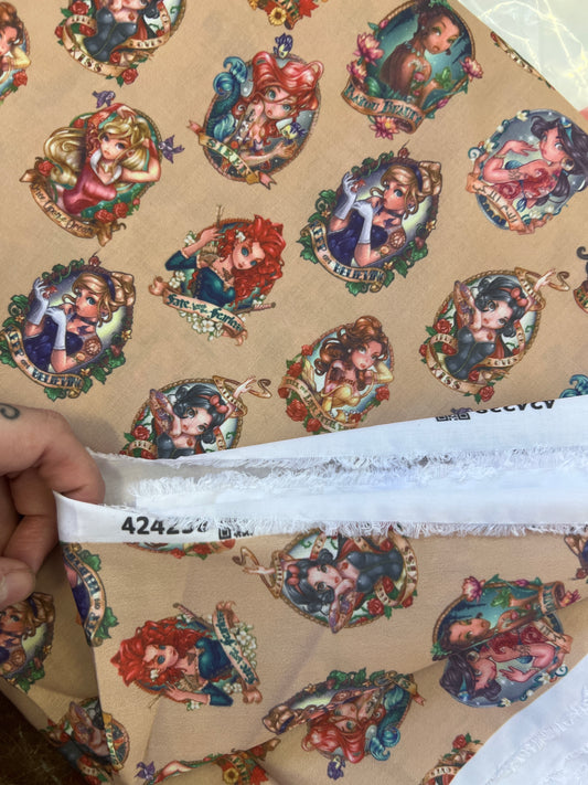 PRINCESS POWER - Polycotton Fabric from Japan