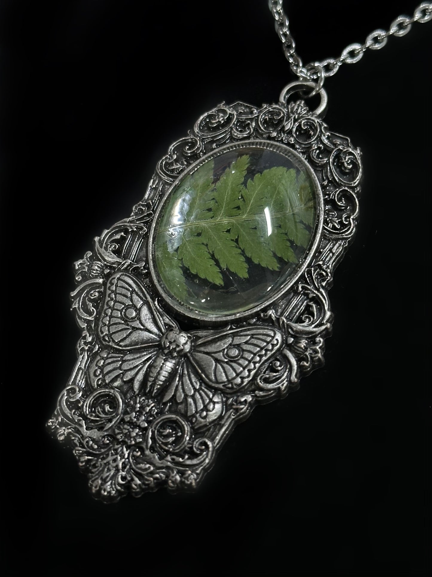 MOTH IN A COFFIN - Mother of Hades Fern Necklace