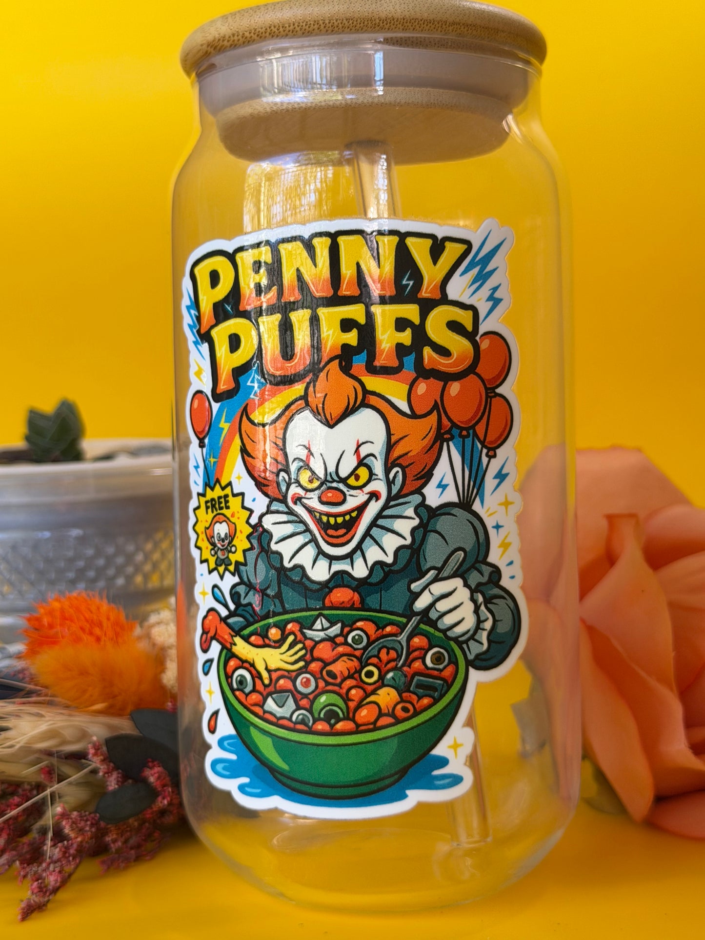 PENNY PUFFS - Glass Latte Drink Cup