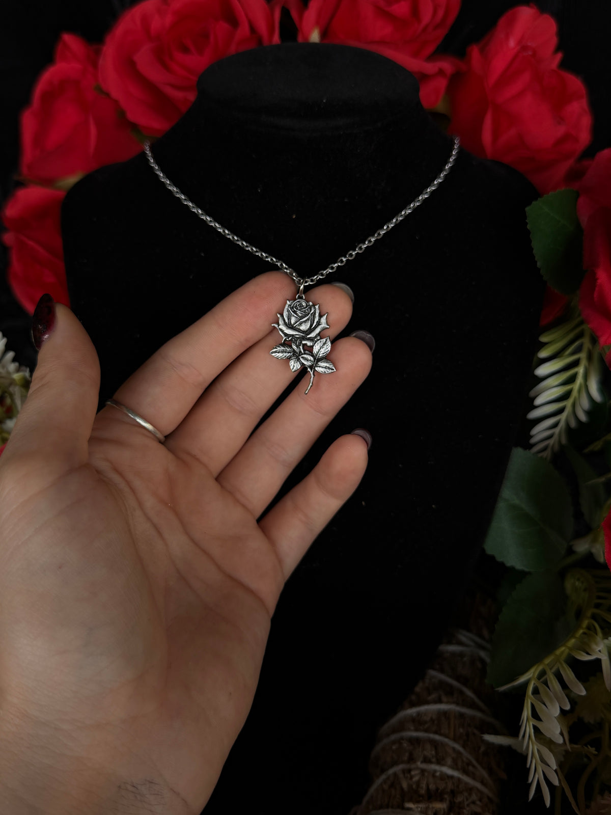 MINI CONDOLENCES ROSE - Mother of Hades Mini Rose Necklace