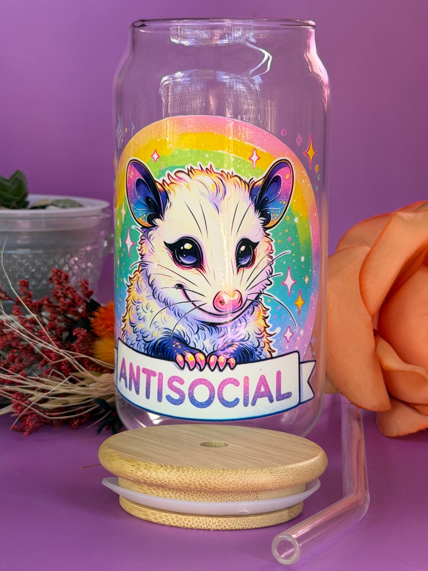 ANTISOCIAL - Glass Latte Drink Cup