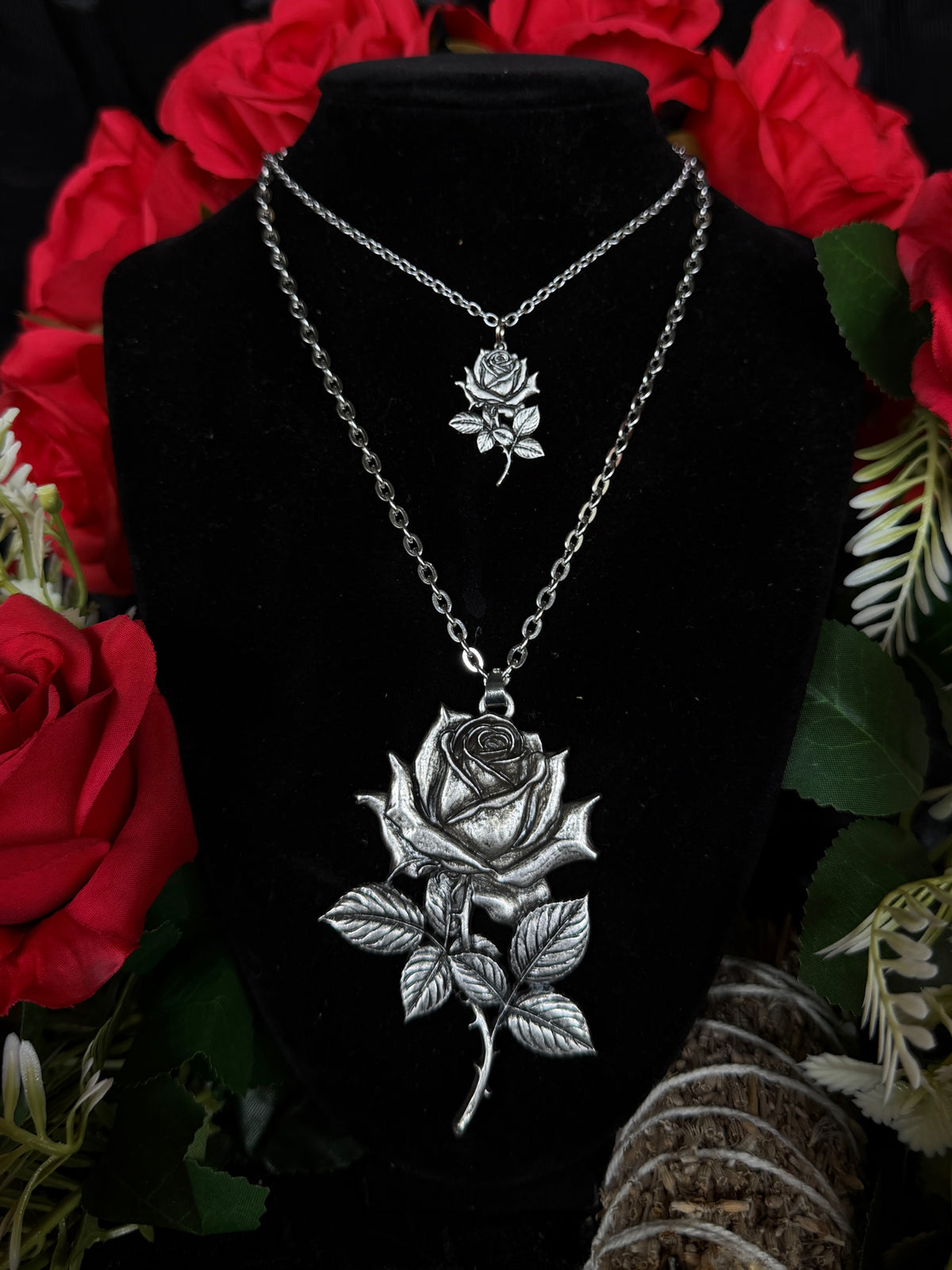CONDOLENCES ROSE - Mother of Hades Rose Necklace