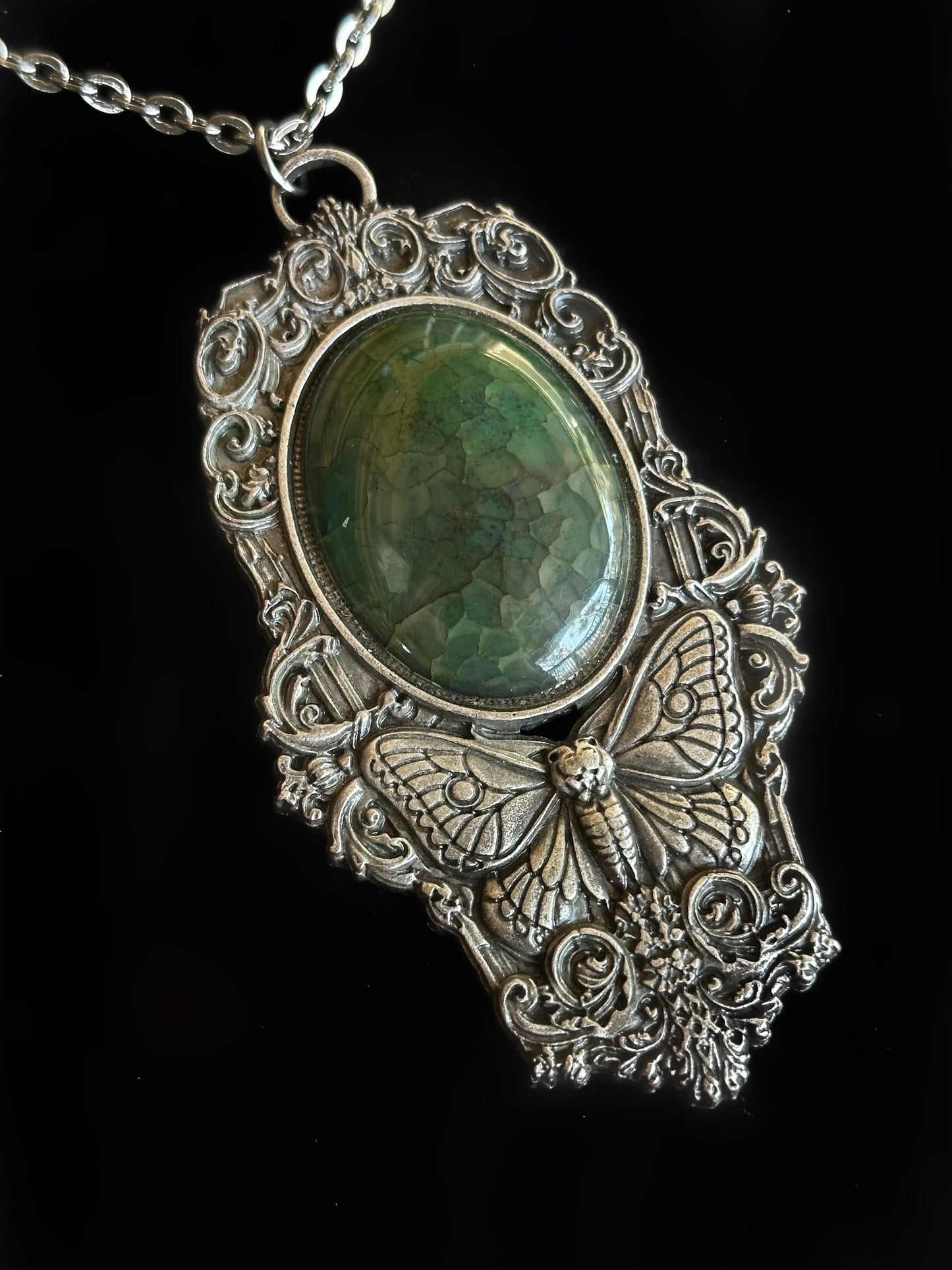 MOTH IN A COFFIN - Mother of Hades Dragon’s Vein Necklace