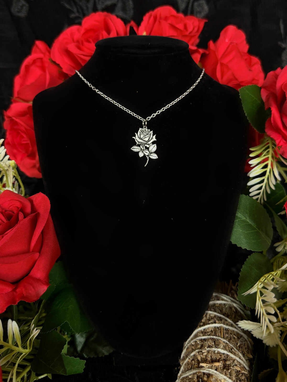 MINI CONDOLENCES ROSE - Mother of Hades Mini Rose Necklace