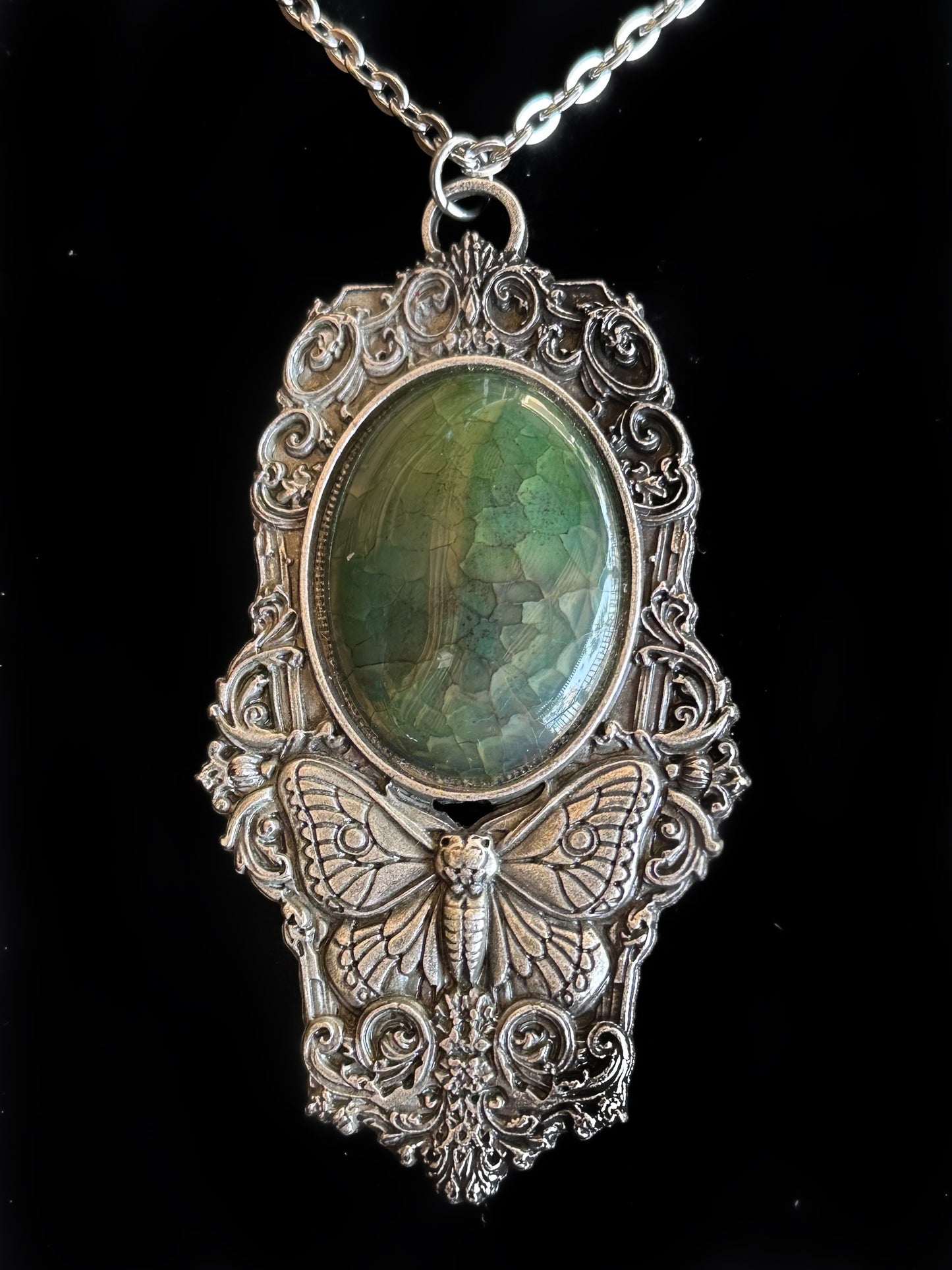 MOTH IN A COFFIN - Mother of Hades Dragon’s Vein Necklace