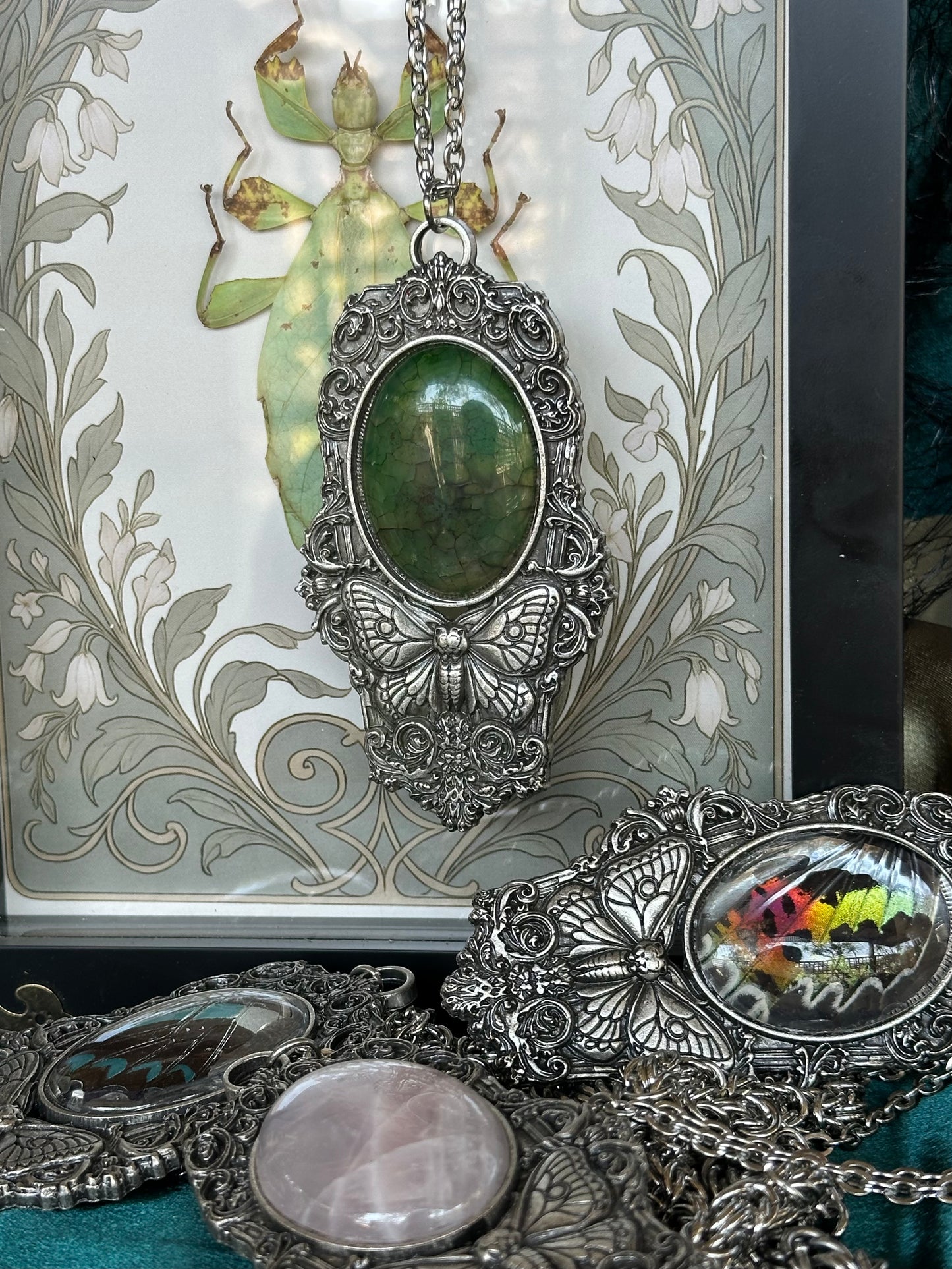 MOTH IN A COFFIN - Mother of Hades Dragon’s Vein Necklace