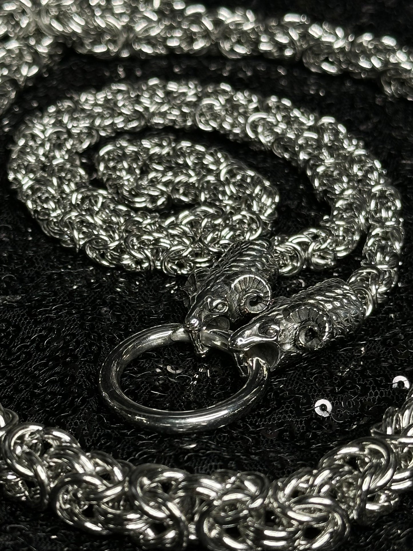 SACRIFICIAL RAM Mother of Hades Chainmail Necklace