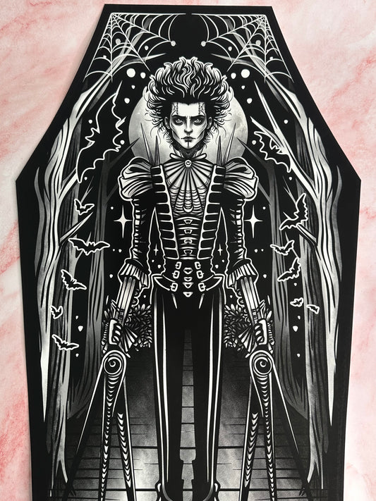 EDWARD SCISSORHANDS - ROSE DEMON coffin canvas print