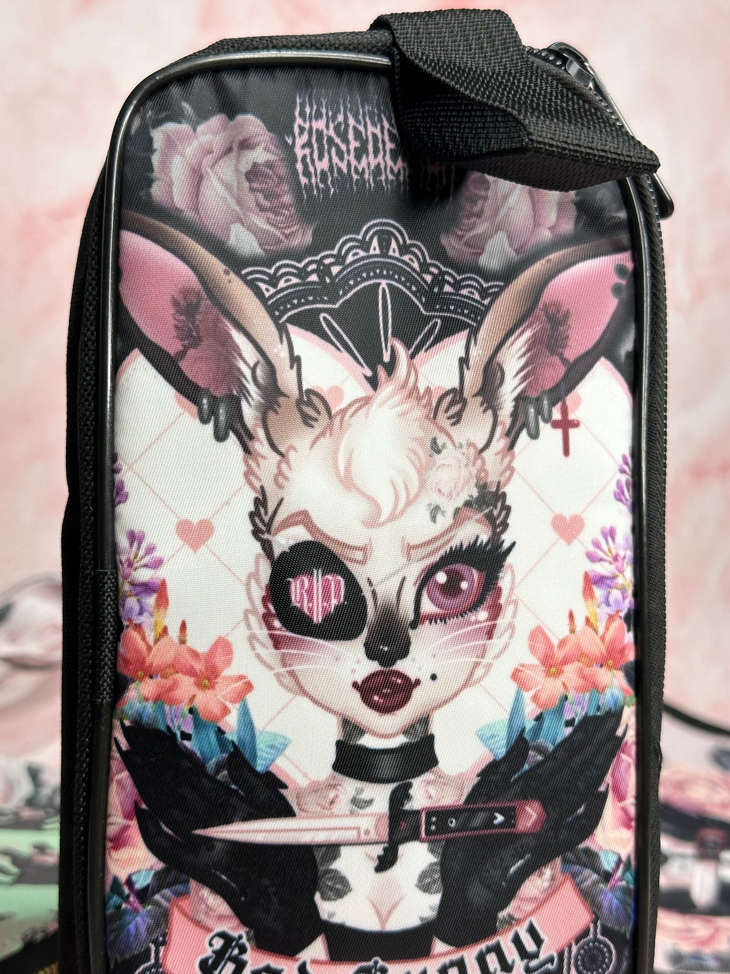 BAD BUNNY - Rose Demon Tech bag, Pencil case, Toiletry bag