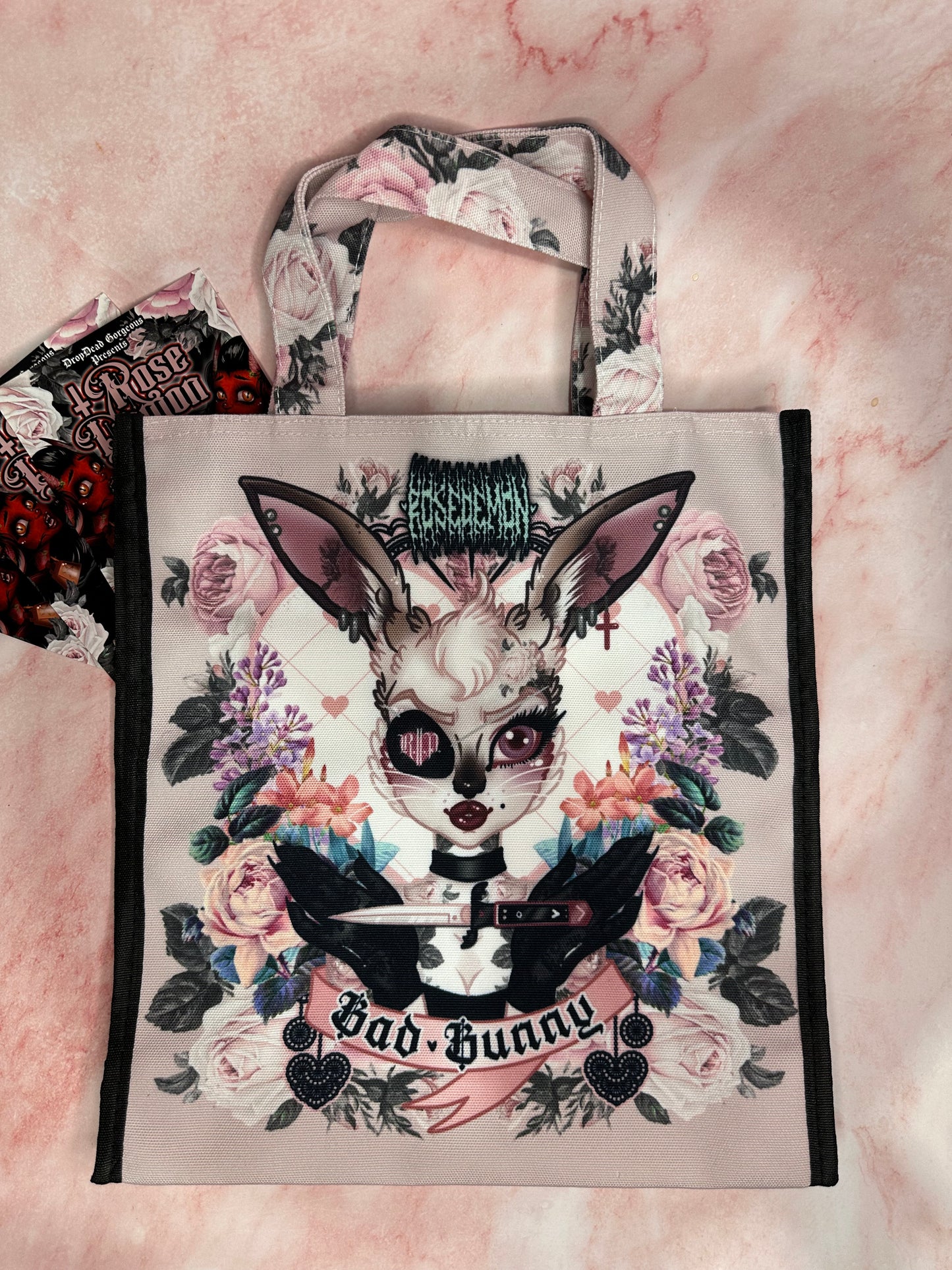 BAD BUNNY - Rose Demon Tote Bag