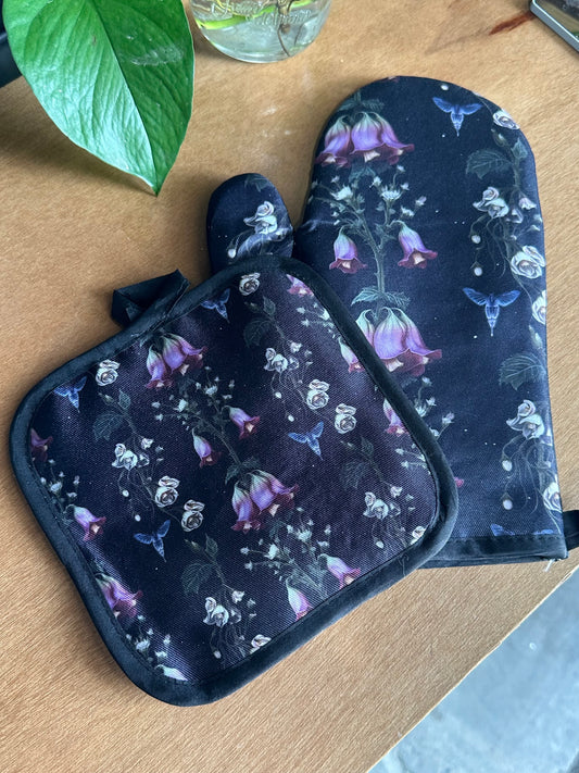 FLOWERING FOXGLOVE - Oven Mitt Set