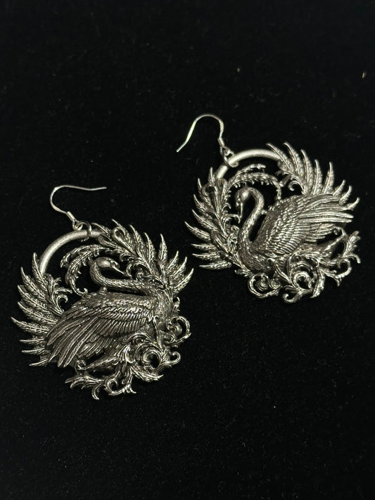 BLACK SWAN -  Mother of Hades NIGHT GARDEN Earrings