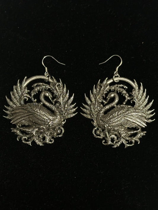 BLACK SWAN -  Mother of Hades NIGHT GARDEN Earrings