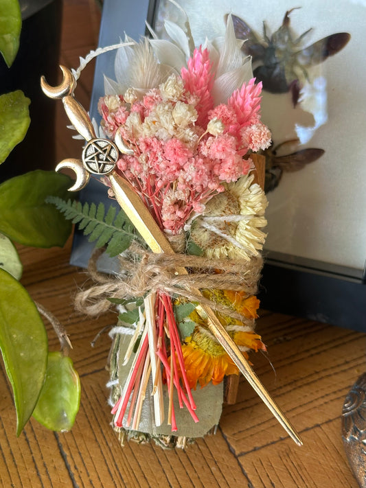 TRIPLE MOON ATHAME SAIN STICK