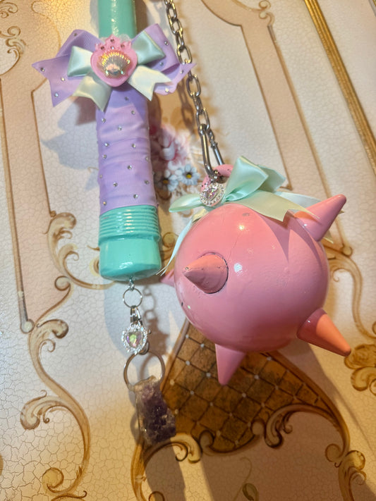 FAIRY FLAIL - Pastel mermaid oversized prop / keychain