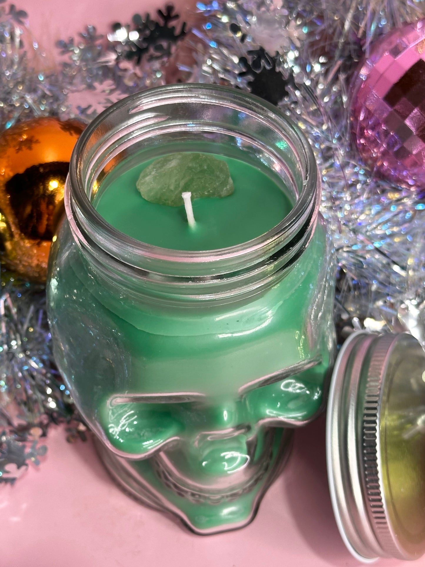 DEMETER - Patchouli oud crystal skull head soy candle